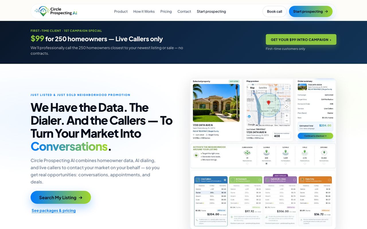 The Circle Prospecting website
